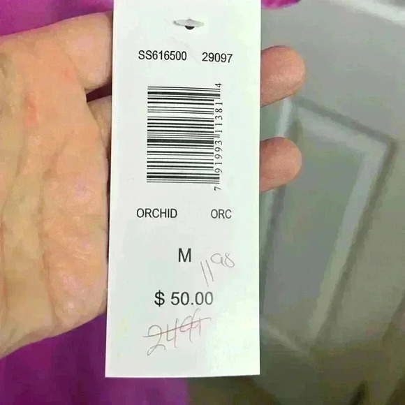 Sunny Leigh Hot Pink Shirt Sleeve Smocked Blouse New w/ Tags Women’s Size Medium - Picture 5 of 8